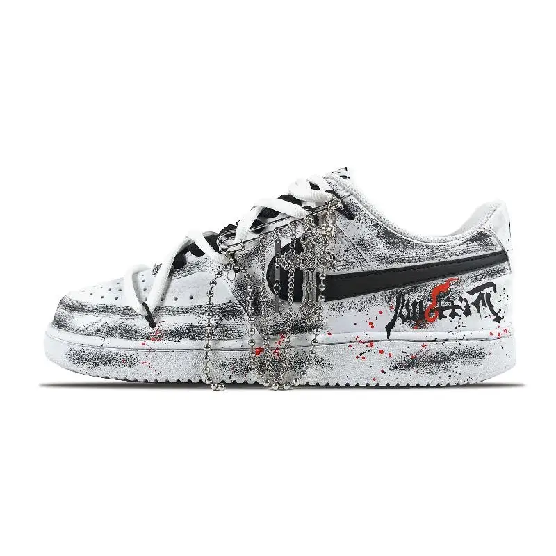【Настроить】Nike Court Vision 1, обувь для скейтбординга, мужские низкие белые/красные кроссовки, DH2987-101