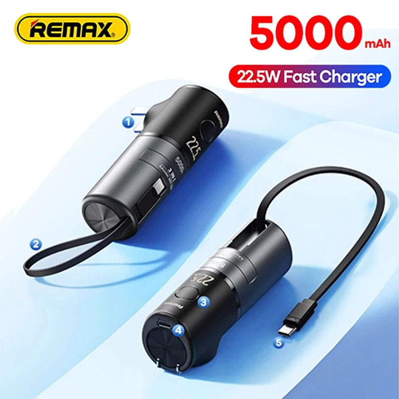 Внешний аккумулятор Remax Mini на 10 000 мА · ч с портом USB Type-C и поддержкой быстрой зарядки