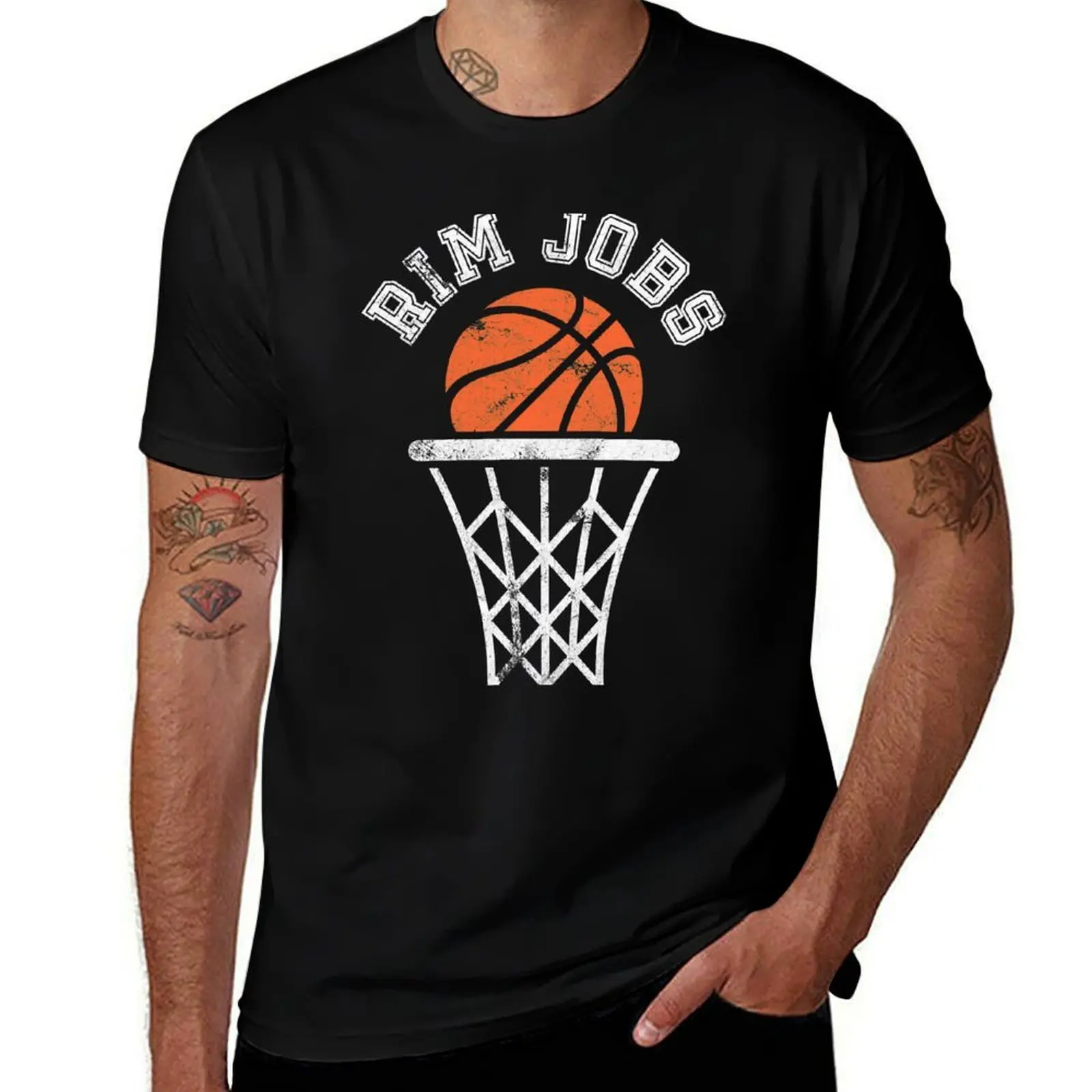 Футболка баскетбольной команды для мужчин и женщин - футболка Rim Jobs футболки для мужчин хлопковые забавные хлопковые футболки мужские 100% футболка
