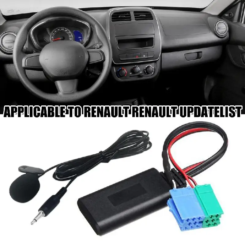 Фото Car Radio Green Blue Mini 6Pin 8Pin Connector Bluetooth-Compatible 5.0 AUX Cable Adapter For 2005-2011 Renault Radio Updatelist №2