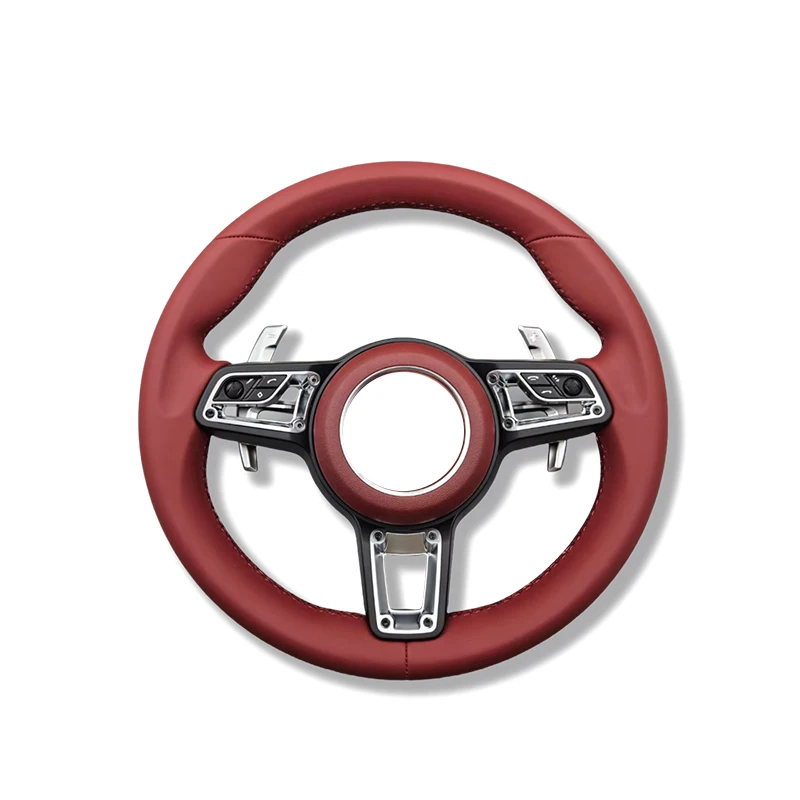 Фото Обновленный кожаный руль Volant Lenkrad для Porsche Panamera Taycan Macan Panamera 911 718 996 911 718997 №3