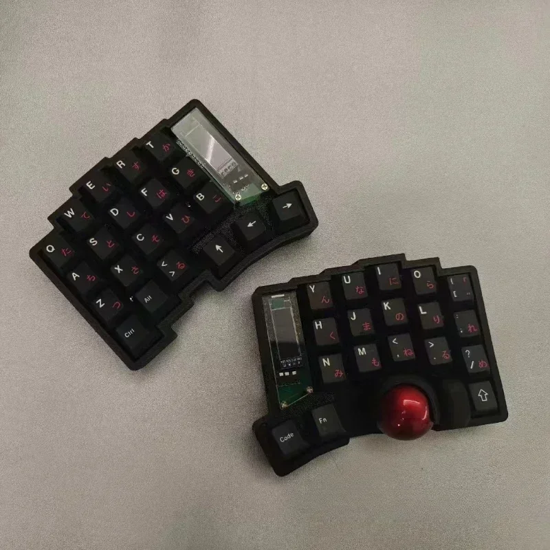 Фото Комплект разделенной клавиатуры Trackball 39/47/59, ручка, программируемая опорная флакон, изготовленная на заказ проводная одномодовая клавиатура с возможностью горячей замены, трекбольная клавиатура №2