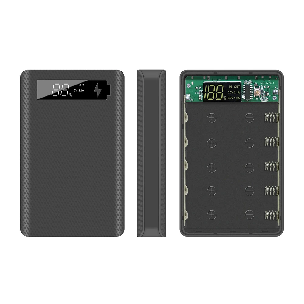 5*18650 Держатель аккумулятора Съемный чехол для аккумулятора PD QC3.0 USB C Быстрая беспроводная зарядка DIY Shell 18650 Ящик для хранения аккумуляторов