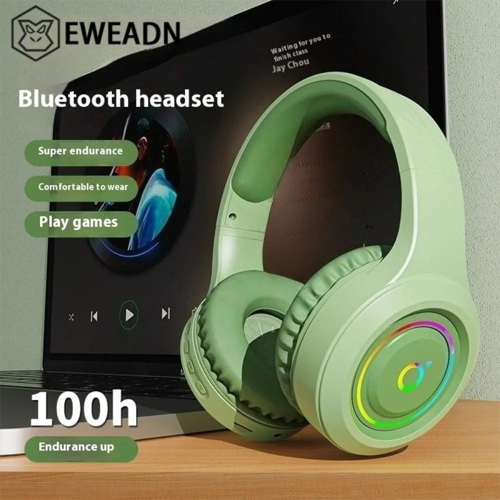 EWEADN 1 шт. Bluetooth-наушники с креплением на голову и беспроводным шумоподавлением, высококачественные киберспортивные игры, стереонаушники с тяжелыми басами