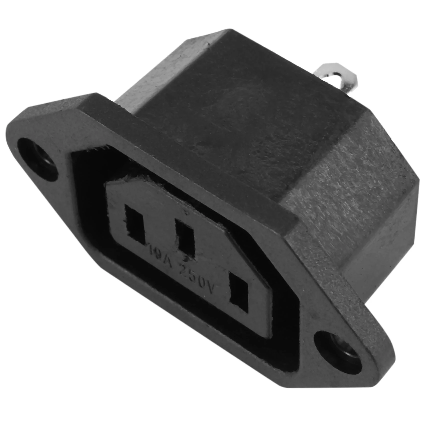 250 В переменного тока, 10 А, IEC 320 C13, розетка для монтажа на панели, черная