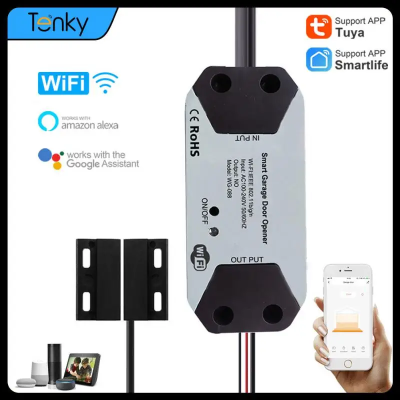 Пульт дистанционного управления для гаража/дверей, Tenky Tuya, wi-fi, работает с Alexa, Echo, Google Home, SmartLife, управление через приложение, не требуется