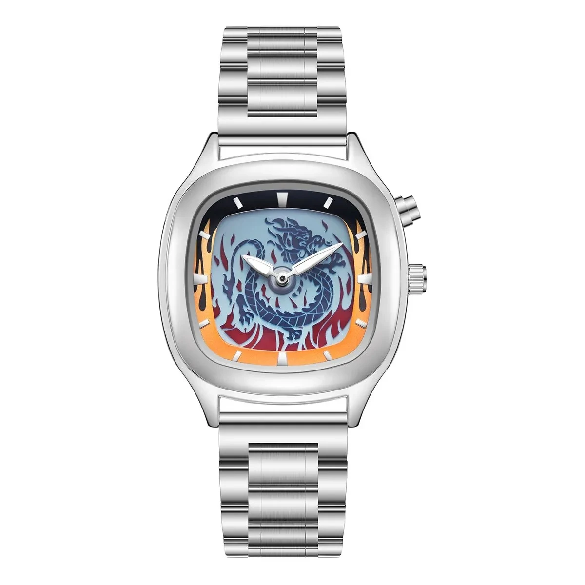 Фото Y2K Millennial New Flame Dragon Dynamic Кварцевые часы Классические персонализированные усовершенствованные оригинальные светящиеся водонепроницаемые часы №5