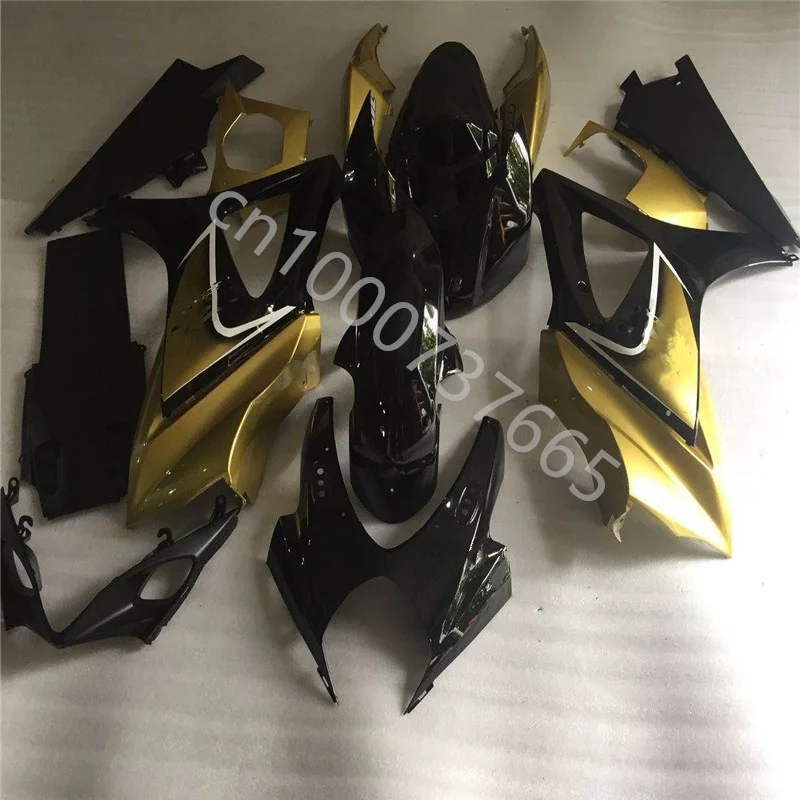 Комплект обтекателей для мотоцикла SUZUKI GSXR 1000 2007 GSXR 1000 2008 GSXR1000 K7 K8 07 08, черный, золотисто-желтый обтекатель кузова