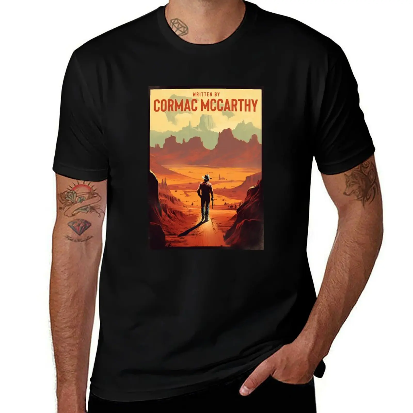 Футболка в стиле ретро Written by Cormac McCarthy, одежда в стиле хиппи для мальчика, баскетбольные футболки с рисунком, мужская футболка с рисунком