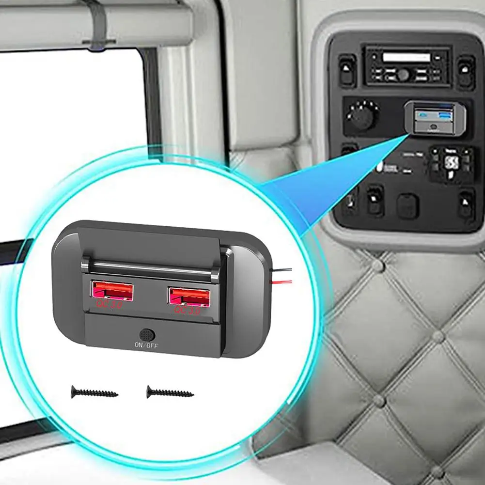 Автомобильное зарядное устройство с двумя USB-портами, 12 В/24 В