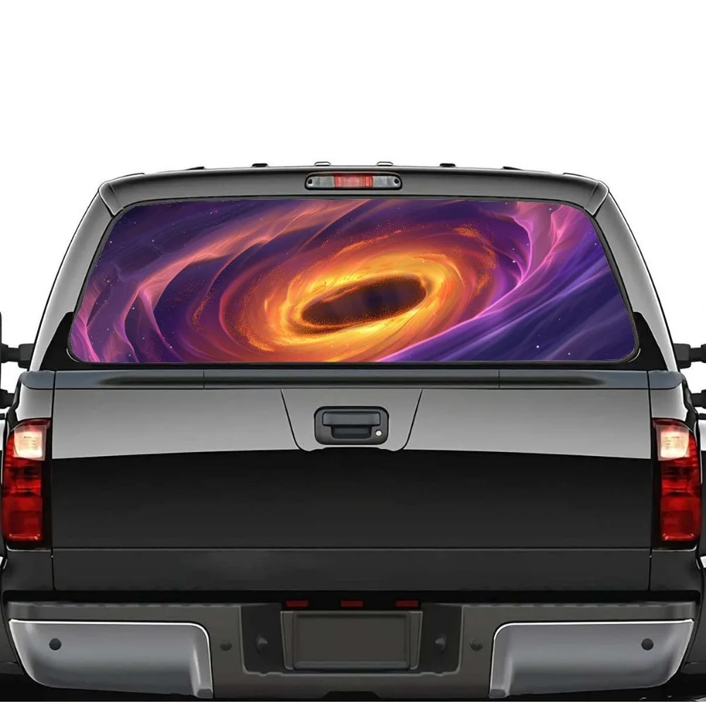 Виниловые обертывания на заднее окно автомобиля Cosmic Dark Vortex Swirl, водонепроницаемые самоклеящиеся виниловые обертывания для автомобиля, защита поверхности, персонализированные
