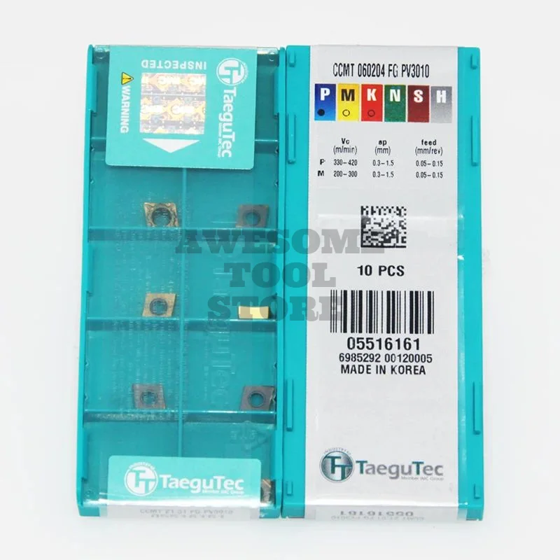 Фото TaeguTec Original CCMT 060204   FG CT3000 TT5080 TT5100 TT8115B TT8125B TT9080 PV3010 Токарный станок с ЧПУ Твердосплавные токарные вставки 10 шт. №4