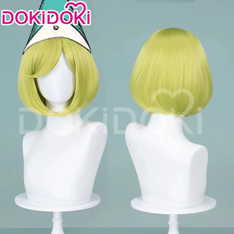 Косплей аниме шляпа ведьмы Atelier DokiDoki Coco - женский зеленый/желтый парик, подходит для аниме-выставочных вечеринок на Хэллоуин