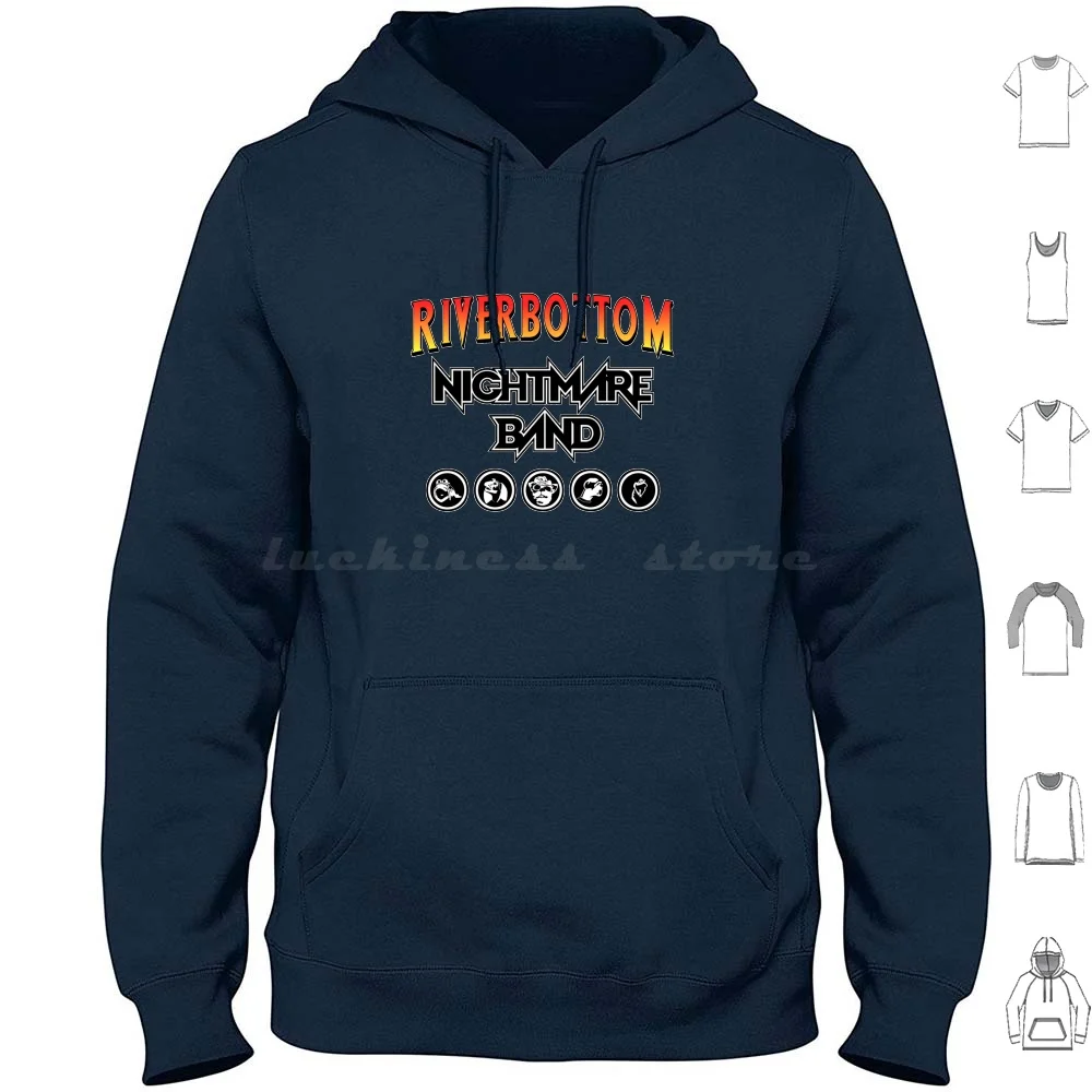 Толстовки с капюшоном Riverbottom Nightmare Band с длинным рукавом Emmet Otter Band Поп-культура Видеоигры Музыкальная группа Инструменты Кувшин