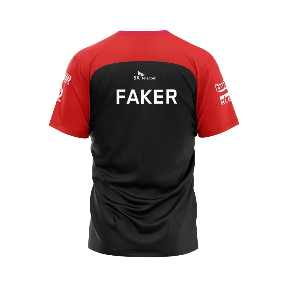 Фото T1 E-Sports Club 2022 Юбилейная футболка из Джерси Лига Легенд LCK трендовая команда униформа Faker поддержка фанатов Модные топы №2