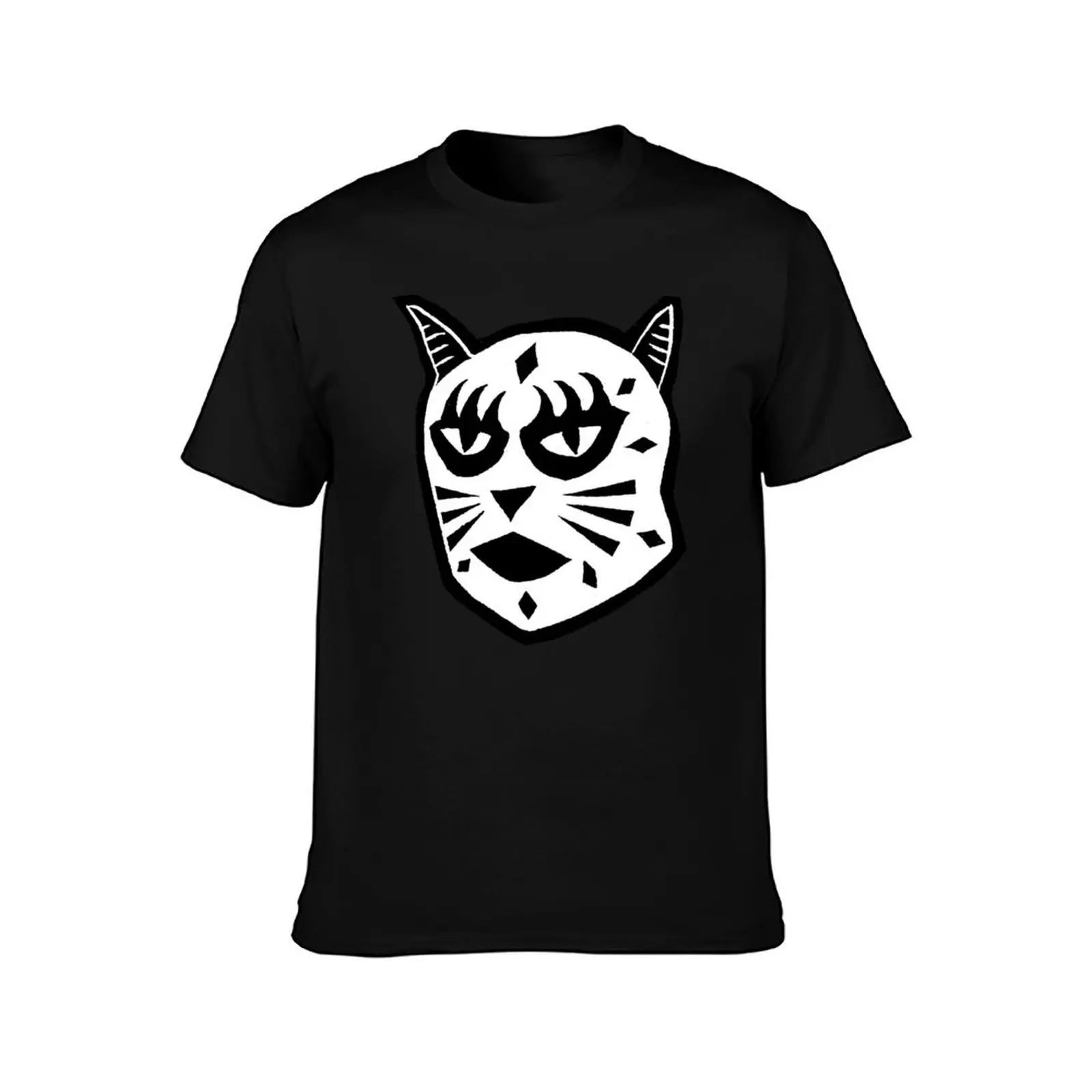 Фото Gato Libre-B&W- футболка с принтом Linocut, мужская футболка, мужские футболки, хлопковая футболка №2