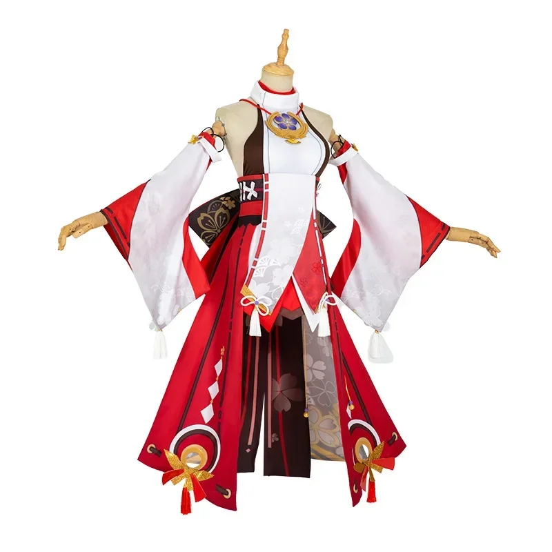 Фото Yae Miko Косплей Игра Genshin Impact Miko Yae Косплей Костюм Парик Платье Шорты Аксессуар Костюмы на Хэллоуин для женщин и девочек №3