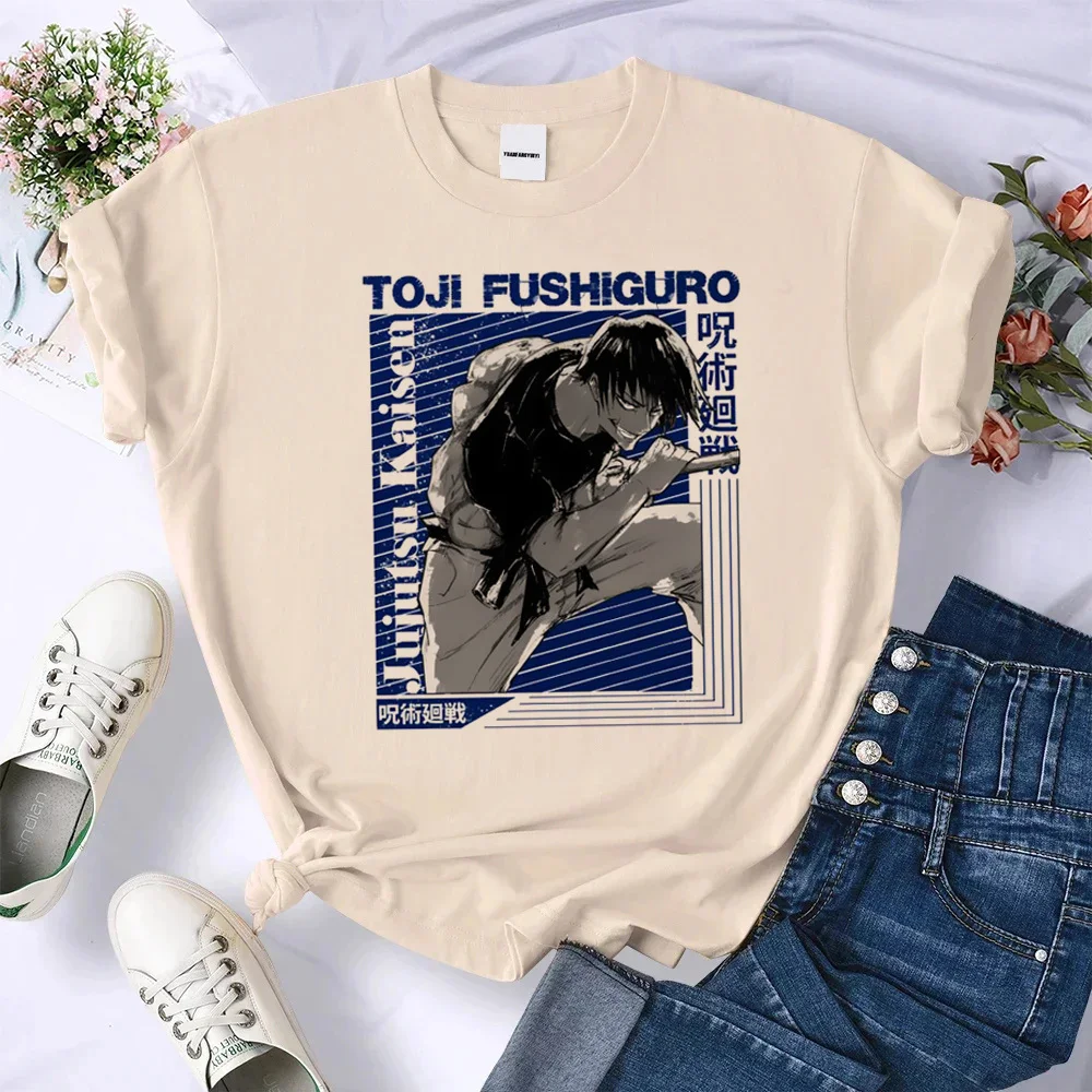 Фото Женская футболка Toji Fushiguro с графикой 80-х Y2k, дышащая уличная одежда, футболки с графическим рисунком, каваи, ретро, панк, дышащая №3