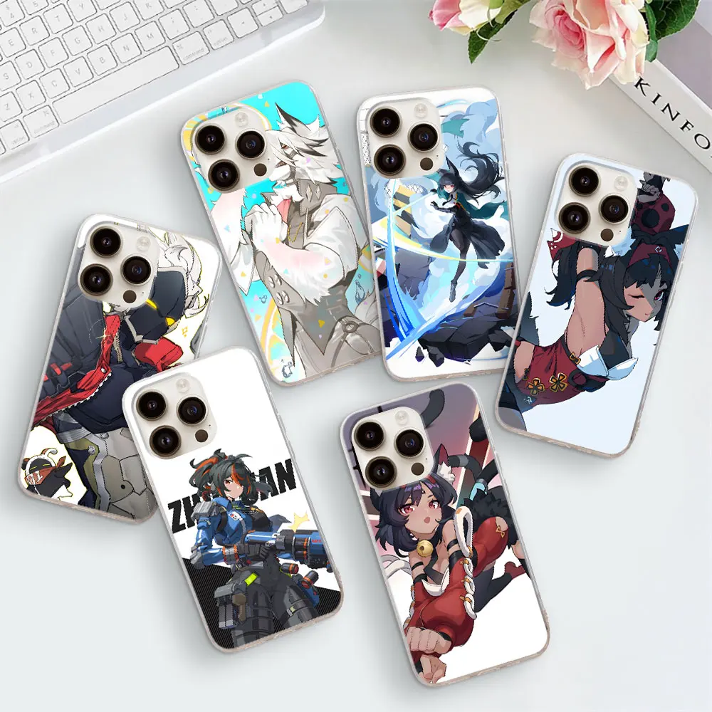 Прозрачный силиконовый чехол Zenless Zone Zero Zhu Yuan для Apple iPhone 11 15 Plus 13 12 Mini 7 8 X XS XR 14 Pro Max