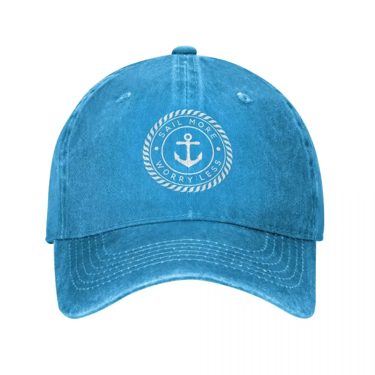 Бейсбольная кепка Sail More Worry Less для мужчин и женщин, потертые хлопковые головные уборы, морской капитан, якорь, кепки для тренировок на открытом воздухе, шляпа