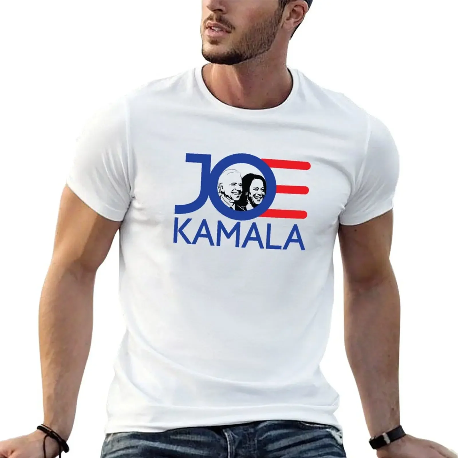 Футболка Joe and Kamala, летняя рубашка большого размера, мужская футболка Louboutins 100, ℅   хлопок