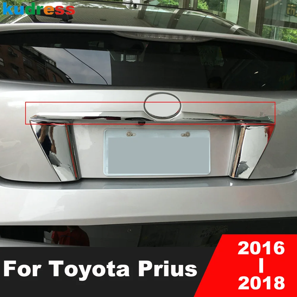 Хромированная накладка на крышку багажника для Toyota Prius 2016 2017 2018 ABS, накладка на задние ворота, молдинговая полоса, автомобильный Стайлинг, автомобильные аксессуары