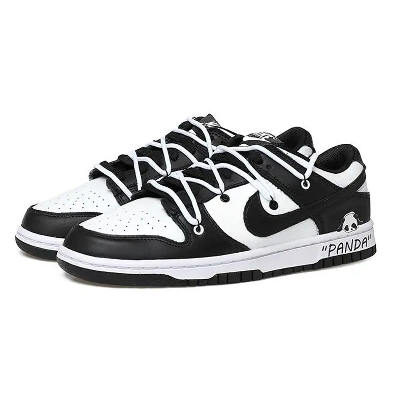 Фото [Нестандартные женские туфли для скейтборда Panda S-BOX] NBA x Nike Dunk GS, черный, белый цвет №4