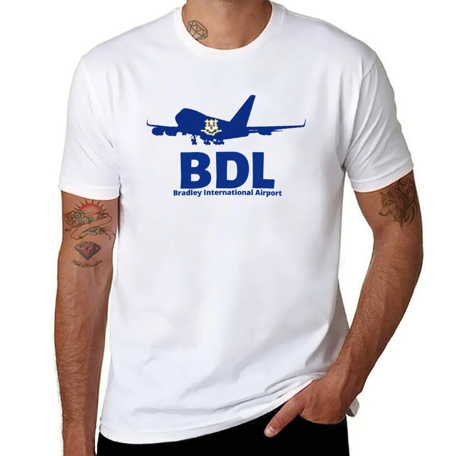 Футболка Travel Airport Airline Bradley International Airport BDL, мужские хлопковые мягкие мужские футболки для мужчин, повседневные