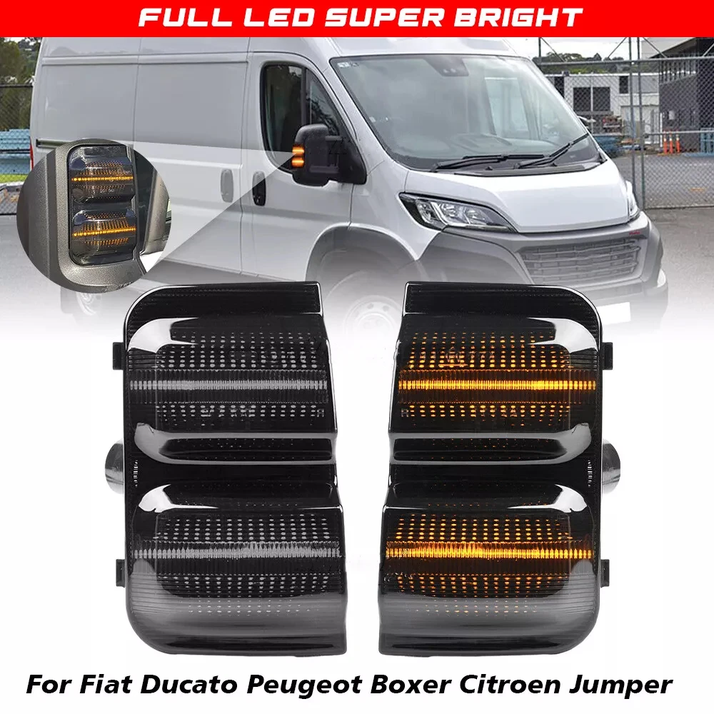 1 пара для дома на колесах Fiat Ducato, светодиодный светильник, динамические индикаторы зеркала, боковое зеркало, указатель поворота, обновление 2006-2023