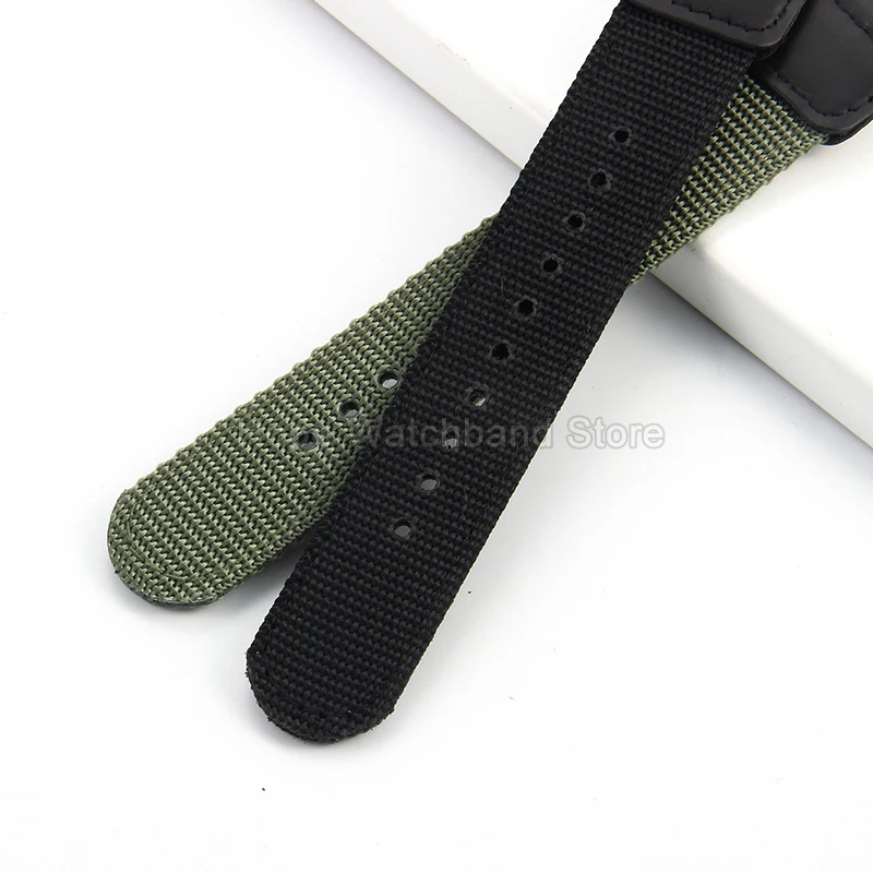 Фото Упругий удобный нейлоновый ремешок для часов Casio AE-1100/1300 W-218H A158/159 с выпуклым интерфейсом 18-24 мм, черные аксессуары для часов №4