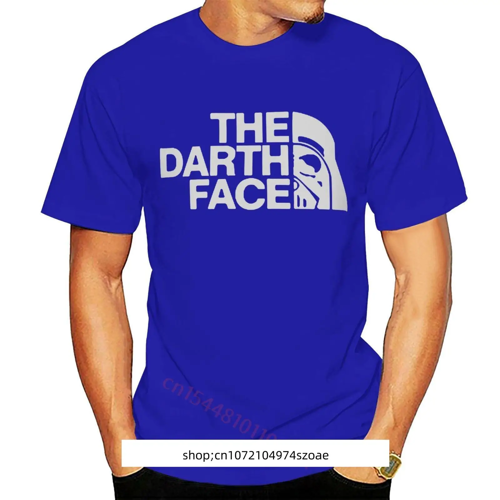 Футболка Darth Face Lucu Kaus Humor Pendek Pria Kaus Grafis Lucu 100%