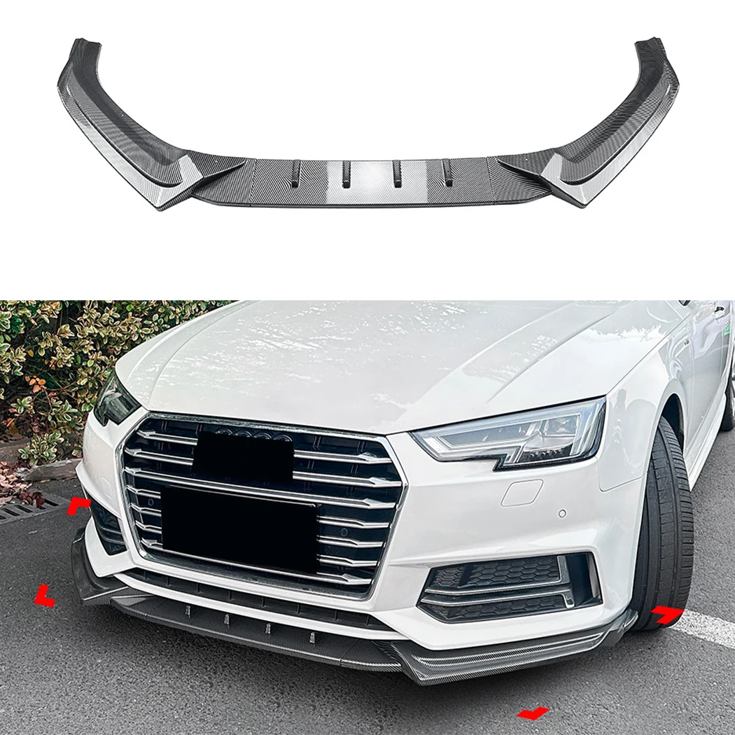 Для Audi A4 B9 Sline 2017 2018 2019 передний бампер спойлер для губ нижний комплект кузова диффузор сплиттер тюнинг защита автомобильные аксессуары