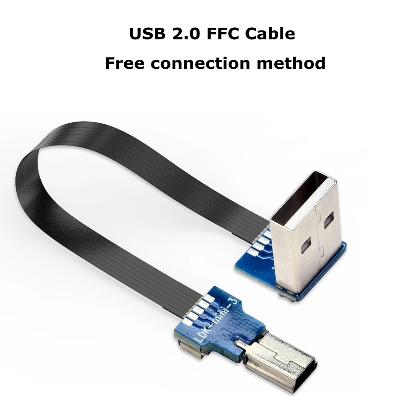 Фото FFC Type-C Mini Micro USB плоский кабель-удлинитель 90 FPV тонкий плоский мягкий гибкий FPC зарядка FPV Бесщеточный портативный фонарь №5