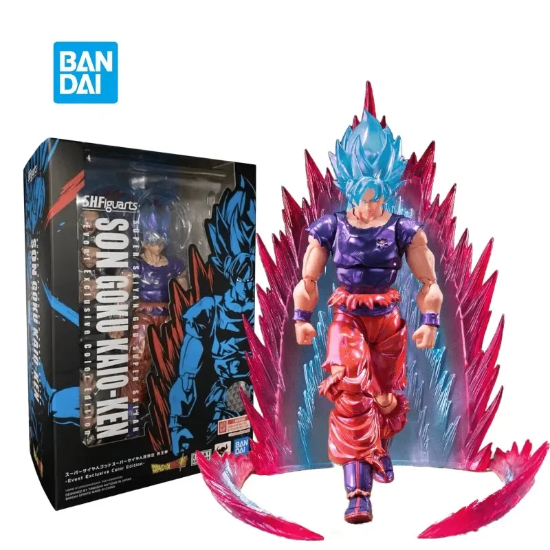 В наличии оригинальные Bandai Dragon Ball SHF SHFiguarts Son Goku Kaio-ken фигурки героев аниме модель игрушки коллекция праздничные подарки