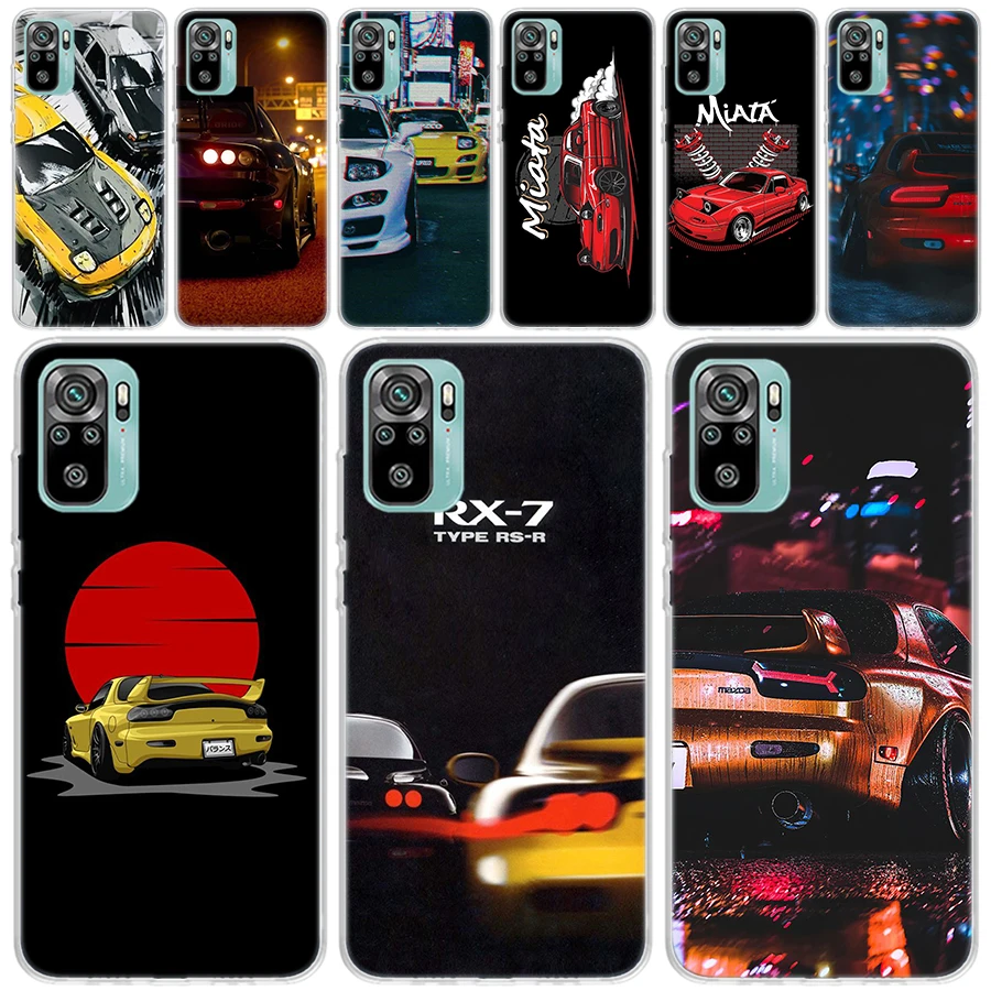 Автомобильный прозрачный мягкий чехол JDM для телефона RX7 MX5 Legends для Xiaomi Redmi 9 9A 9C 9T 10 10A 10C 10X 8 8A 7 7A 6 6A K20 Pro K30 K40 Co