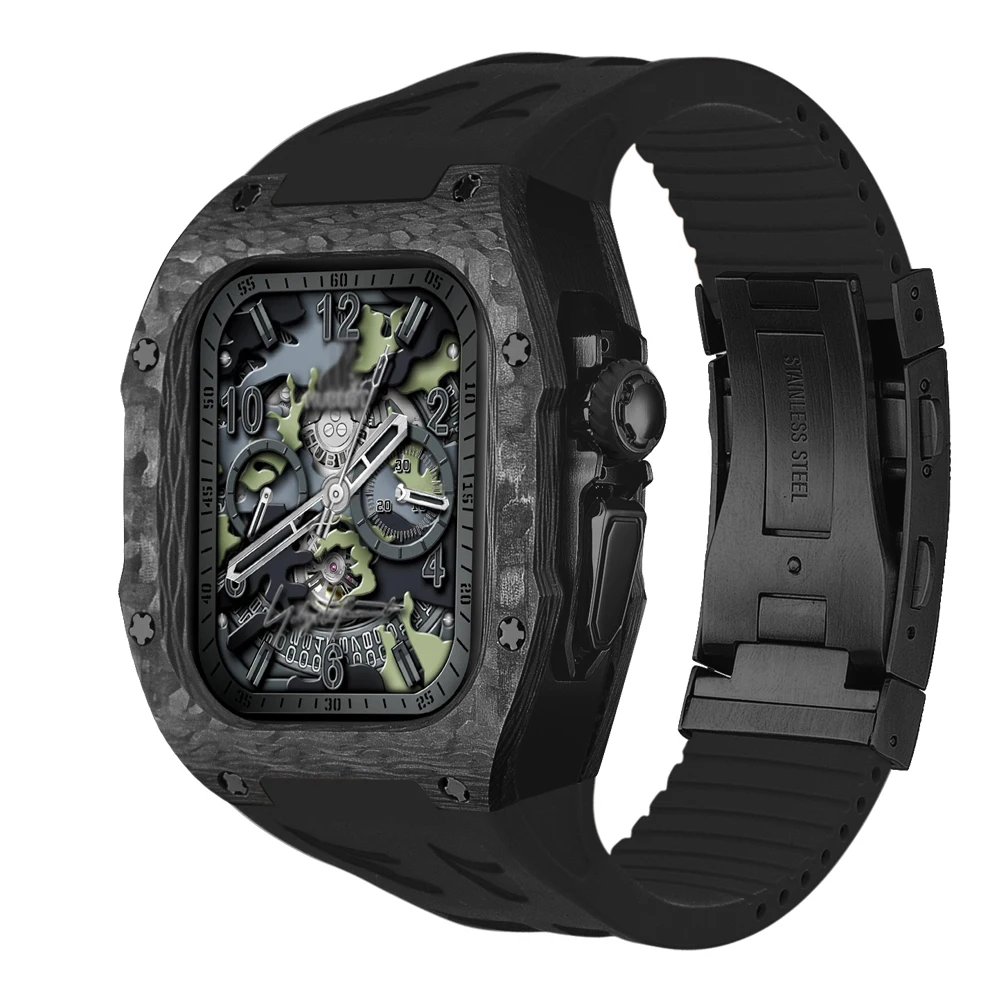 Для Apple Watch Ultra 2 49 мм Soul Cool защитный комплект для модификации iWatch Ultra 49 мм углеродное волокно титановая кожа черный (art.: 3920c4efdea18) - 3920c4efdea18
