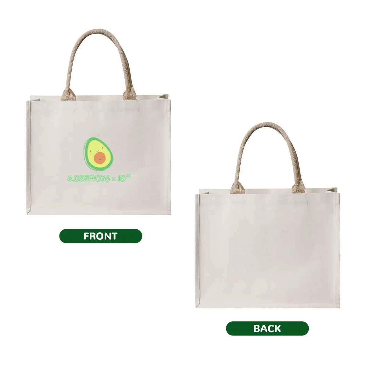 Фото Номер Avogadro - химическая шутка Tote Bag, холщовые сумки-тоут, многоразовые продуктовые сумки, ручная сумка №2