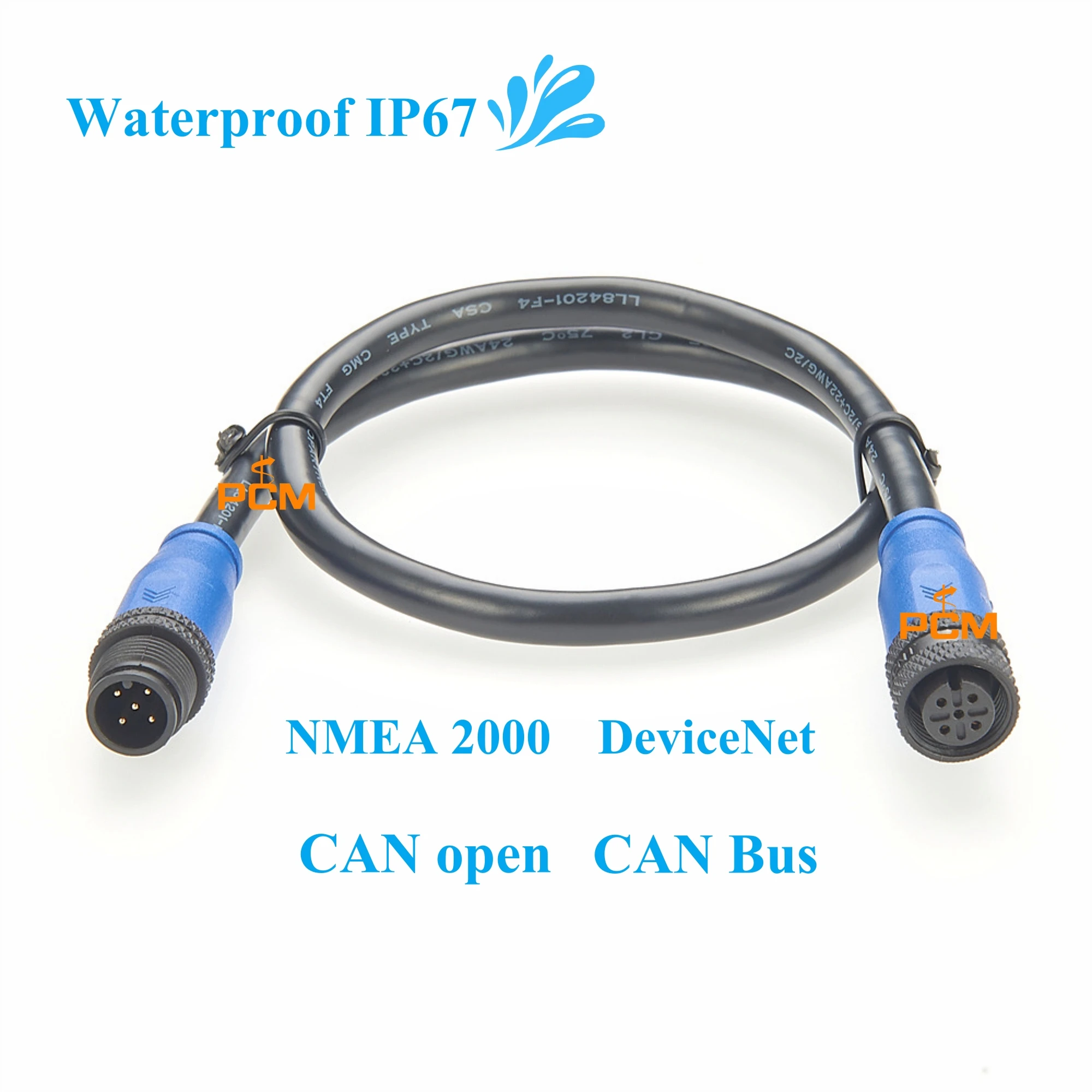 Водонепроницаемый 5-контактный кабель M12 CANopen Ethernet DeviceNet CAN bus NMEA 2000 N2K для Yamaha PinPoint GPS Gateway Actuator Sensor