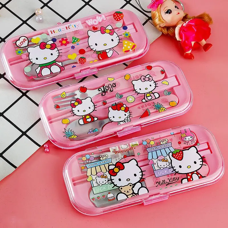 Столовая посуда Sanrio, палочки для еды, кавайная Милая ложка, вилка, мультяшный студент, семейный суп из нержавеющей стали, игрушки для девочек, подарки (art.: 3920c2d9b1e80) - 3920c2d9b1e80