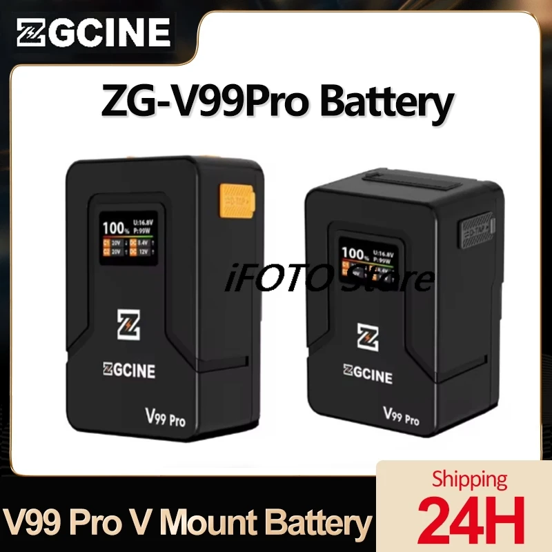 ZGCINE V99 Pro V Mount Аккумулятор 100 Вт USB-C PD Быстрое зарядное устройство с двойным портом USB-C PD D-Tap для BMPCC 6K Pro Canon R5C Sony FX3