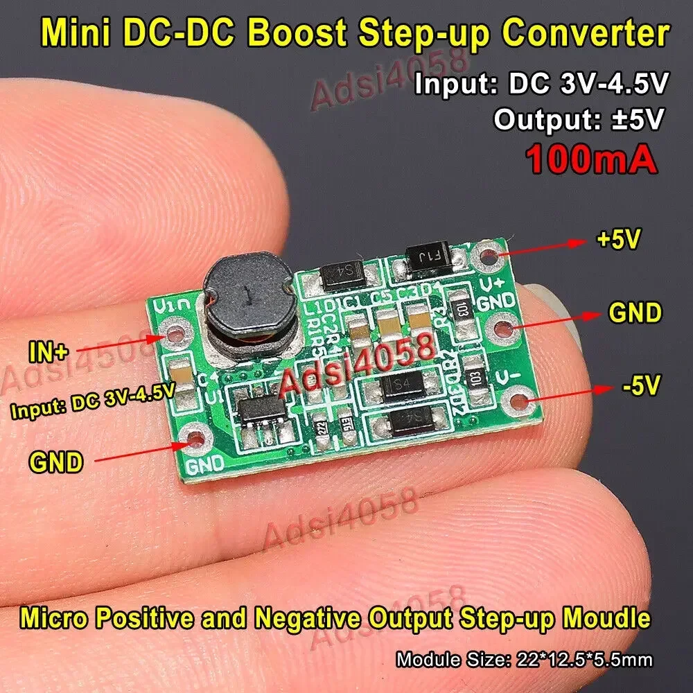 DC-DC Boost повышающий положительный модуль отрицательного напряжения 3 В-14 В до 5 В 9 В 12 В 15 В 100 мА для положительного и отрицательного источника питания (art.: 3920c6c063d17) - 3920c6c063d17