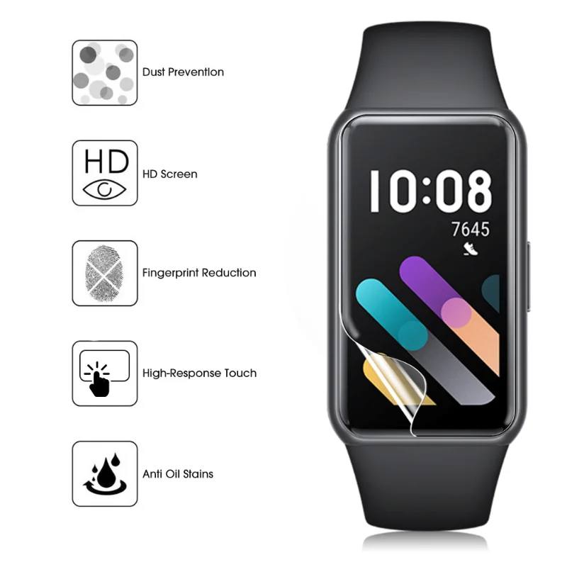 Фото Мягкая гидрогелевая пленка для Huawei Band 8 7 6 Pro, полноэкранная защита для Honor Band 5 4 3 Smartband, защитная пленка, аксессуары №5