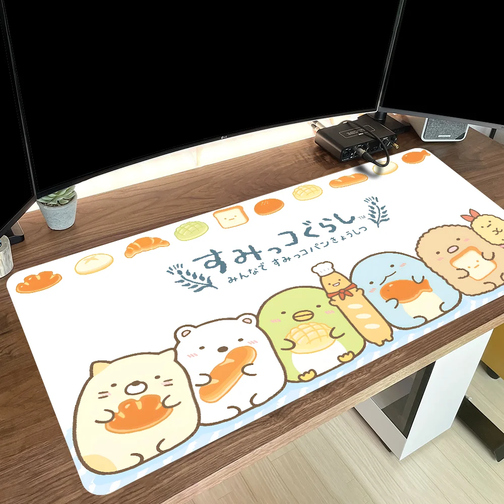 Коврик для мыши в стиле аниме S-Sumikko Gurashi, большой игровой коврик для мыши, утолщенный коврик для компьютерной клавиатуры LockEdge, настольный коврик
