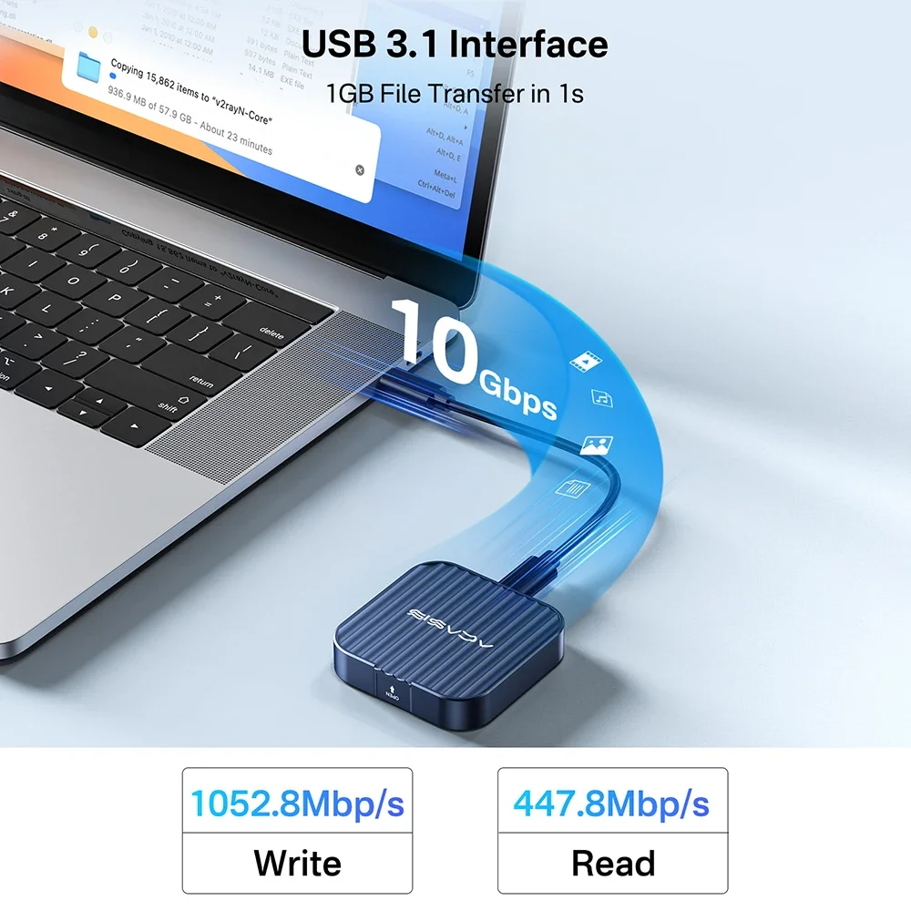 Фото Магнитный Корпус Acasis 2230 M.2 NVMe SSD 10 Гбит/с M.2 к NVMe PCI-E M2 nvme SSD корпус внешний SSD для ноутбука iPhone 15 Pro iPad №2