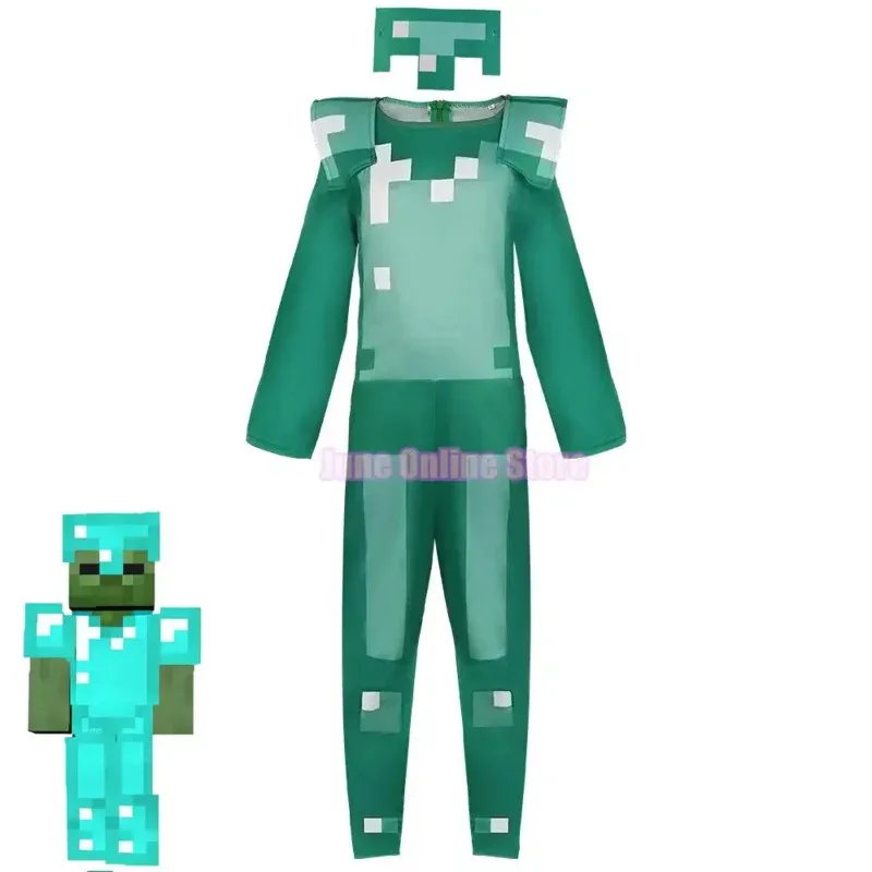 Детский лучший подарок Purim Games Diamond Armor Alex, игровой персонаж Стива, комплект для косплея, костюмы на Хэллоуин для мальчиков LR6290b; 4.f'7;j,3'