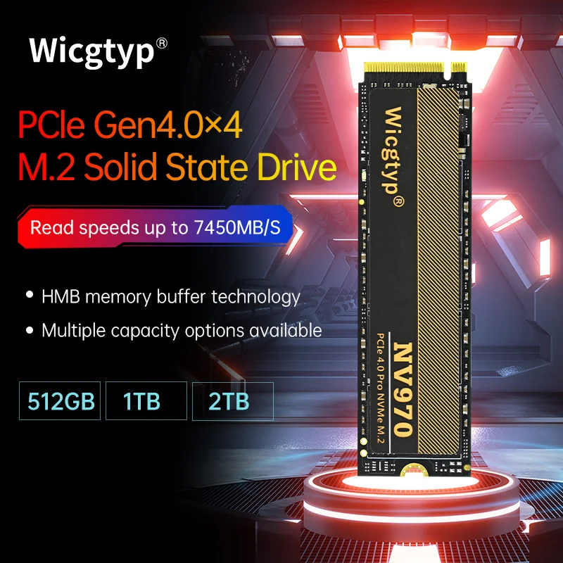 Wicgtyp 22x80 мм SSD M.2 NVMe PCIe 512 ГБ 1 ТБ 2 ТБ для настольного ноутбука M2 Ssd NVME Gen 4,0x4 SSD 1 ТБ 2 ТБ 512 ГБ жесткие диски
