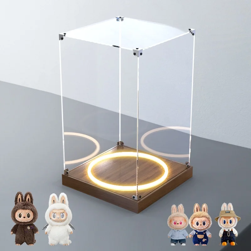 Zimomo Bubble Toy акриловая коробка для хранения Labubu с подсветкой для фигурок игрушка-ангел коллекционный чехол коробка для рукоделия ручной работы