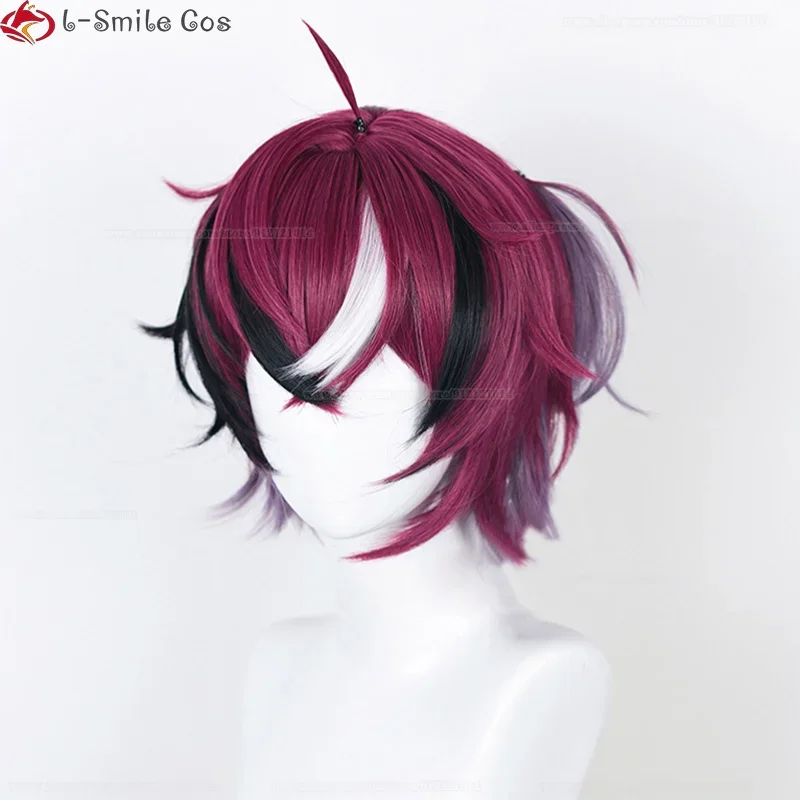 Фото Vtuber EN7 XSOLEIL Doppio Dropscythe Косплей Парик 35 см Короткие парики Doppio Термостойкие волосы Мужчины Nijisanjien Парики для вечеринок + шапочка для парика №5