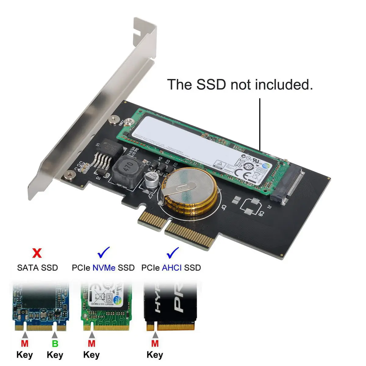 CY Xiwai M.2 NGFF M ключ SSD Nvme карта к PCI-E 3,0x4 адаптер PCI Express с защитой от сбоя питания 4.0F супер конденсатор