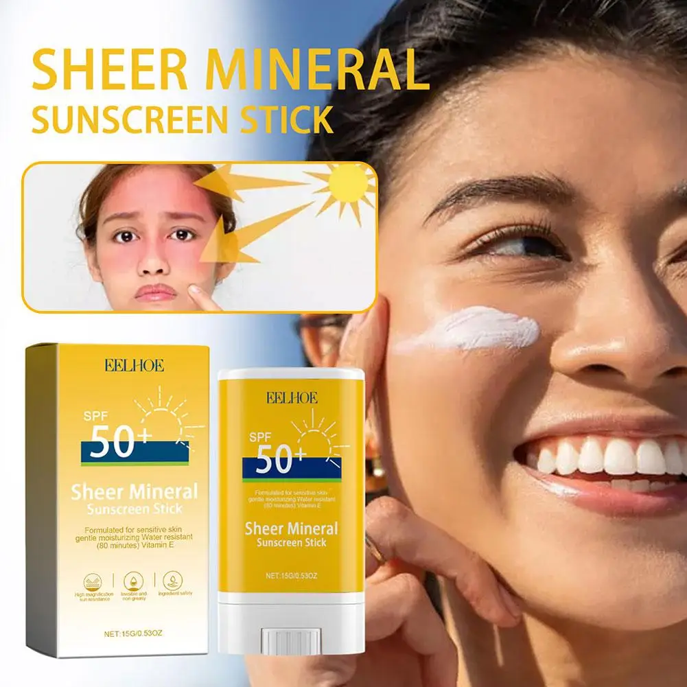 Фото Солнцезащитный крем SPF50 +, блокирующий матовый солнцезащитный карандаш, увлажняющие продукты, корейский жирный крем для лица, защита от УФ-лучей, отбеливающий антивозрастной S R5M4 №2
